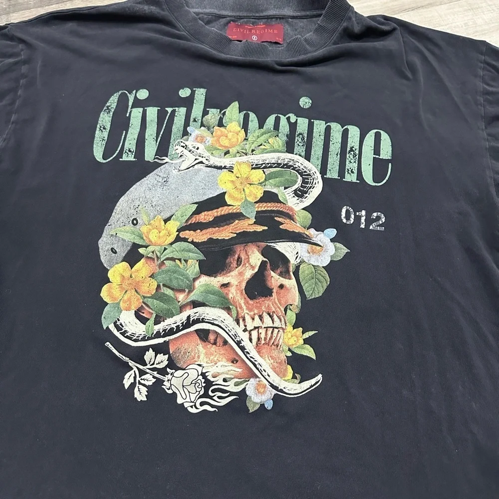 Civil Regime Graphic Skull Snake Tee in Vintage